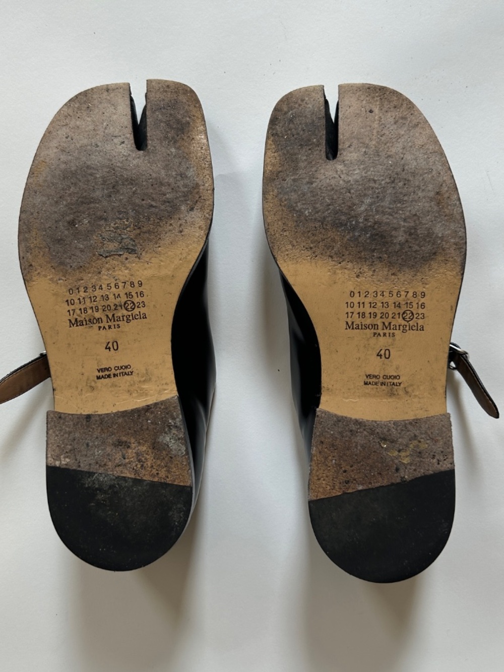 Maison Martin Margiela Tabi Mary Jane Black Leather Flats EU 40 - Picture 3 of 4